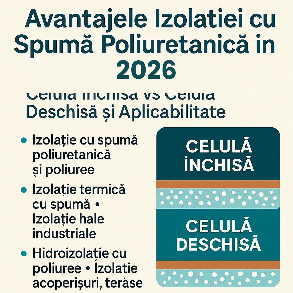 Avantajele izolației cu spumă poliuretanică în 2026 – Celulă Închisă vs Celulă Deschisă și Aplicabilitate